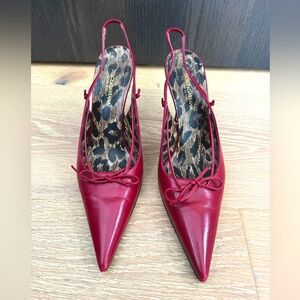 DOLCE & GABBANA RED POINTED TOE SLING BACK